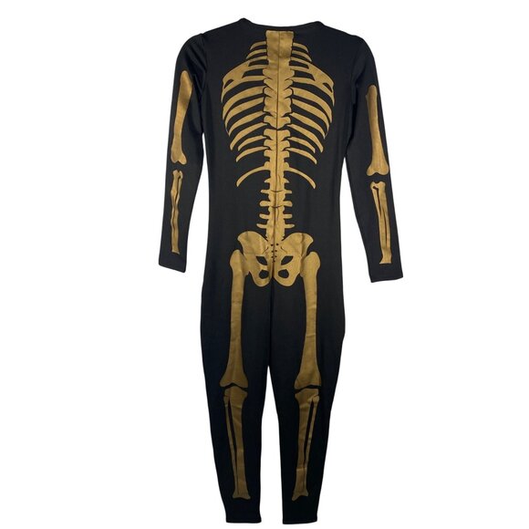 Tipsy Elves Womens Skeleton Print Costume Bodysuit S Halloween fun party event - Picture 2 of 9
